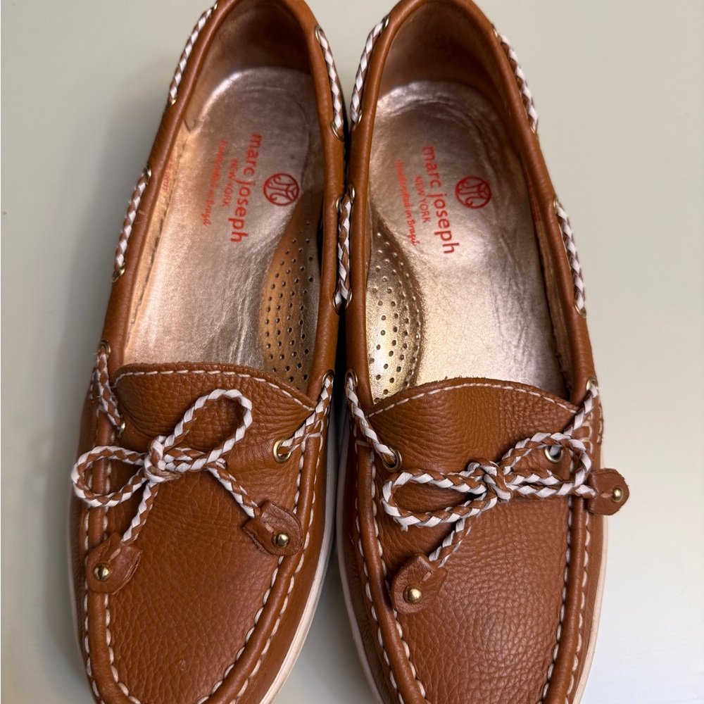 Marc Joseph New York Pacific Leather Boat Shoes Loafers Hand Made Brazil Size 7
